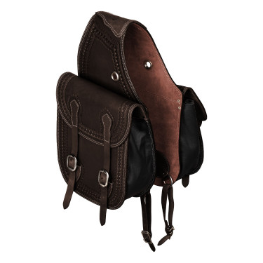 Borsa da sella Pool's Bisaccia Handtooled Marrone scuro Borsa da sella Pool's Bisaccia Handtooled Marrone scuro