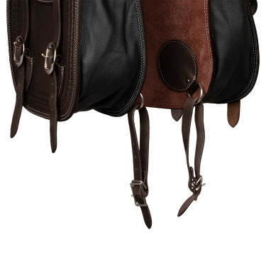 Borsa da sella Pool's Bisaccia Handtooled Marrone scuro Borsa da sella Pool's Bisaccia Handtooled Marrone scuro