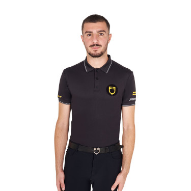 Polo da uomo Equestro Scuderia a maniche corte Nero