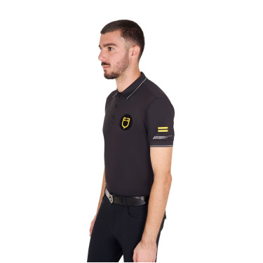 Polo da uomo Equestro Scuderia a maniche corte Nero