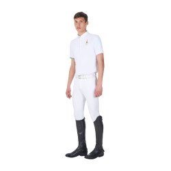 Polo da gara uomo Equestro x FISE maniche corte Bianco Polo da gara uomo Equestro x FISE maniche corte Bianco