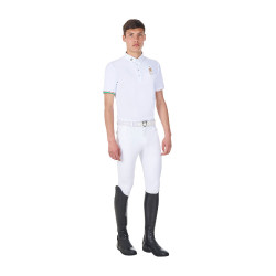 Polo da gara uomo Equestro x FISE maniche corte Bianco Polo da gara uomo Equestro x FISE maniche corte Bianco