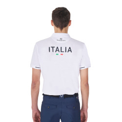 Polo da allenamento uomo Equestro x FISE tre bottoni maniche corte Bianco Polo da allenamento uomo Equestro x FISE tre bottoni maniche corte Bianco