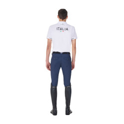 Polo da allenamento uomo Equestro x FISE tre bottoni maniche corte Bianco Polo da allenamento uomo Equestro x FISE tre bottoni maniche corte Bianco