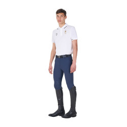 Polo da allenamento uomo Equestro x FISE tre bottoni maniche corte Bianco Polo da allenamento uomo Equestro x FISE tre bottoni maniche corte Bianco