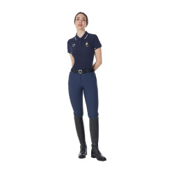 Polo da allenamento donna Equestro x FISE a tre bottoni maniche corte Blazer marine Blu marino Polo da allenamento donna Equestro x FISE a tre bottoni maniche corte Blazer marine Blu marino