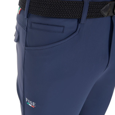 Pantaloni da equitazione da uomo Equestro x FISE con grip alle ginocchia Blazer marine Blu marino Pantaloni da equitazione da uomo Equestro x FISE con grip alle ginocchia Blazer marine Blu marino