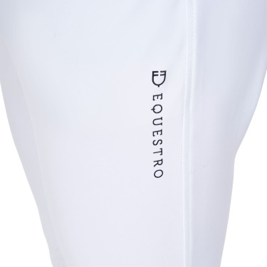 Pantaloni da equitazione da uomo Equestro x FISE con grip alle ginocchia Bianco