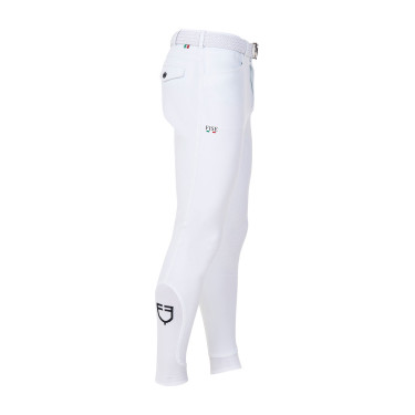 Pantaloni da equitazione uomo Equestro x FISE full grip Bianco