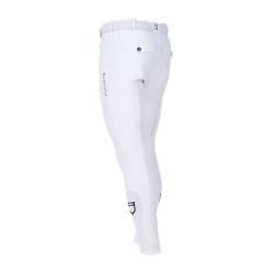 Pantaloni da equitazione uomo Equestro x FISE full grip Bianco