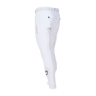Pantaloni da equitazione uomo Equestro x FISE full grip Bianco