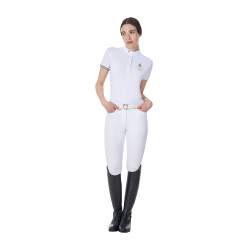 Pantaloni da equitazione uomo Equestro x FISE full grip Bianco