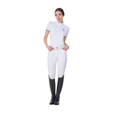 Pantaloni da equitazione uomo Equestro x FISE full grip Bianco