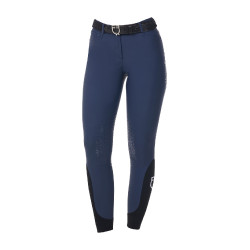 Pantaloni da equitazione da donna Equestro x FISE con grip al ginocchio Blazer marine Blu marino