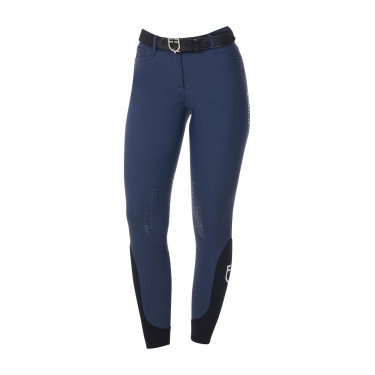 Pantaloni da equitazione da donna Equestro x FISE con grip al ginocchio Blazer marine Blu marino