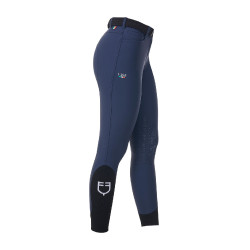 Pantaloni da equitazione da donna Equestro x FISE con grip al ginocchio Blazer marine Blu marino