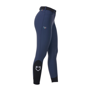 Pantaloni da equitazione da donna Equestro x FISE con grip al ginocchio Blazer marine Blu marino