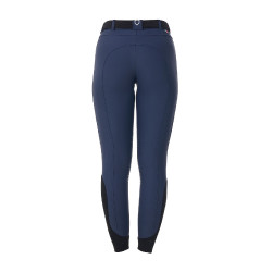 Pantaloni da equitazione da donna Equestro x FISE con grip al ginocchio Blazer marine Blu marino