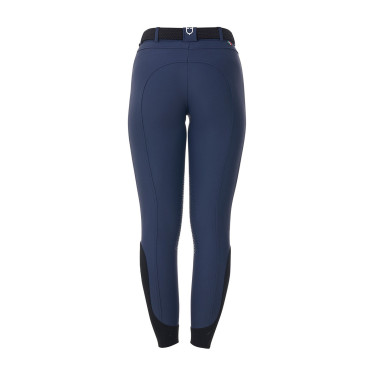 Pantaloni da equitazione da donna Equestro x FISE con grip al ginocchio Blazer marine Blu marino