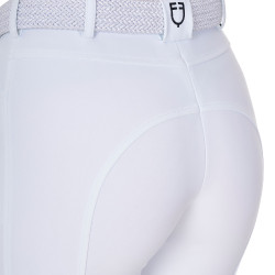 Pantaloni da equitazione da donna Equestro x FISE con grip al ginocchio Bianco