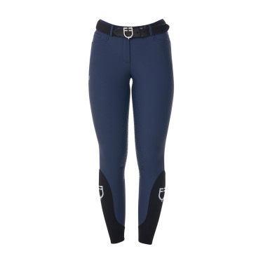 Pantaloni da equitazione donna Equestro x FISE full grip Blazer marine Blu marino