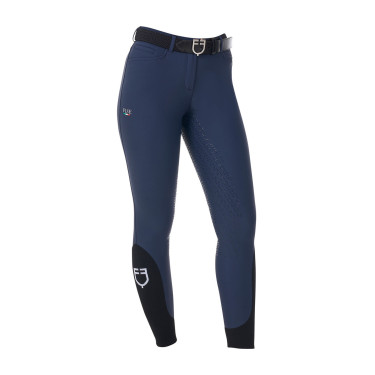 Pantaloni da equitazione donna Equestro x FISE full grip Blazer marine Blu marino
