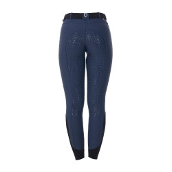 Pantaloni da equitazione donna Equestro x FISE full grip Blazer marine Blu marino