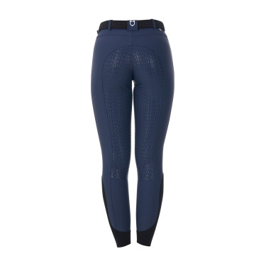Pantaloni da equitazione donna Equestro x FISE full grip Blazer marine Blu marino