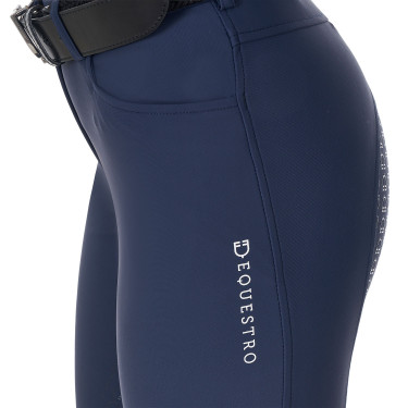 Pantaloni da equitazione donna Equestro x FISE full grip Blazer marine Blu marino
