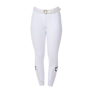 Pantaloni da equitazione donna Equestro x FISE full grip Bianco Pantaloni da equitazione donna Equestro x FISE full grip Bianco