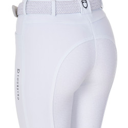 Pantaloni da equitazione donna Equestro x FISE full grip Bianco Pantaloni da equitazione donna Equestro x FISE full grip Bianco