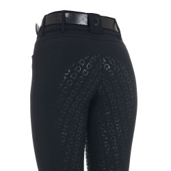 Pantaloni da equitazione da donna Equestro con grip sulle ginocchia a vita alta foderati in pile Nero Pantaloni da equitazione da donna Equestro con grip sulle ginocchia a vita alta foderati in pile Nero