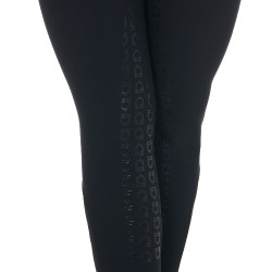 Pantaloni da equitazione da donna Equestro con grip sulle ginocchia a vita alta foderati in pile Nero Pantaloni da equitazione da donna Equestro con grip sulle ginocchia a vita alta foderati in pile Nero