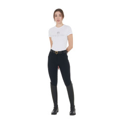 Pantaloni da equitazione da donna Equestro con grip sulle ginocchia a vita alta foderati in pile Nero Pantaloni da equitazione da donna Equestro con grip sulle ginocchia a vita alta foderati in pile Nero