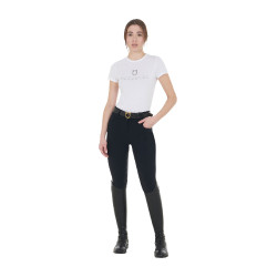 Pantaloni da equitazione da donna Equestro con grip sulle ginocchia a vita alta foderati in pile Nero Pantaloni da equitazione da donna Equestro con grip sulle ginocchia a vita alta foderati in pile Nero