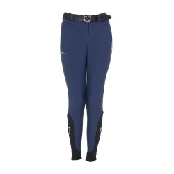 Pantaloni da equitazione unisex per bambini Equestro x FISE con grip al ginocchio Blazer marine Blu marino