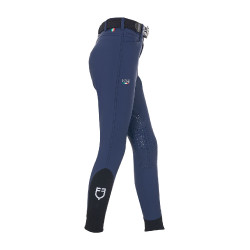 Pantaloni da equitazione unisex per bambini Equestro x FISE con grip al ginocchio Blazer marine Blu marino