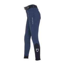 Pantaloni da equitazione unisex per bambini Equestro x FISE con grip al ginocchio Blazer marine Blu marino