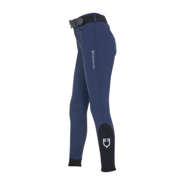 Pantaloni da equitazione unisex per bambini Equestro x FISE con grip al ginocchio Blazer marine Blu marino