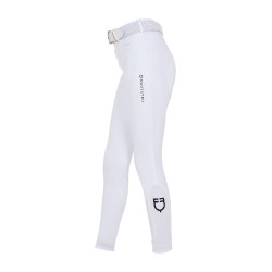 Pantaloni da equitazione unisex per bambini Equestro x FISE con grip al ginocchio Bianco