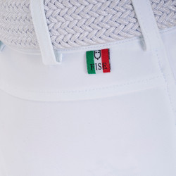 Pantaloni da equitazione unisex per bambini Equestro x FISE con grip al ginocchio Bianco