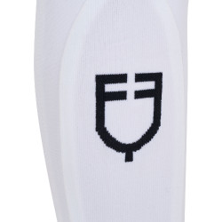 Pantaloni da equitazione unisex per bambini Equestro x FISE con grip al ginocchio Bianco