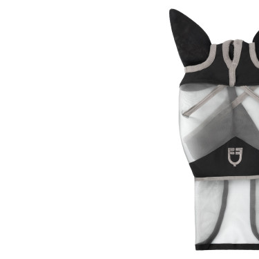 Maschera antimosche Equestro completa con logo Grigio Maschera antimosche Equestro completa con logo Grigio