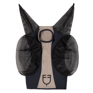 Maschera antimosche Equestro bicolore in mesh Antracite / flanella grigia Beige Maschera antimosche Equestro bicolore in mesh Antracite / flanella grigia Beige