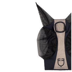 Maschera antimosche Equestro bicolore in mesh Antracite / flanella grigia Beige Maschera antimosche Equestro bicolore in mesh Antracite / flanella grigia Beige