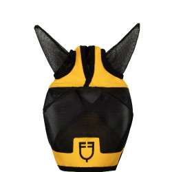 Maschera anti-mosche Equestro con logo frontale Giallo Maschera anti-mosche Equestro con logo frontale Giallo