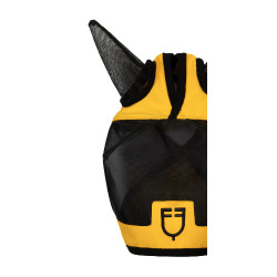 Maschera anti-mosche Equestro con logo frontale Giallo Maschera anti-mosche Equestro con logo frontale Giallo