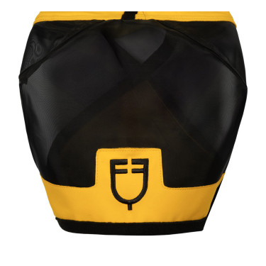 Maschera anti-mosche Equestro con logo frontale Giallo Maschera anti-mosche Equestro con logo frontale Giallo