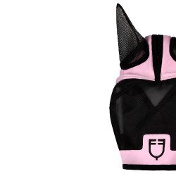 Maschera anti-mosche Equestro con logo frontale Bouquet orchidea Rosa