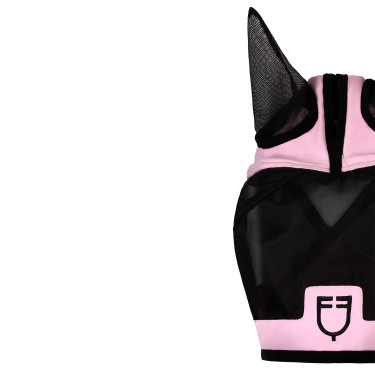 Maschera anti-mosche Equestro con logo frontale Bouquet orchidea Rosa